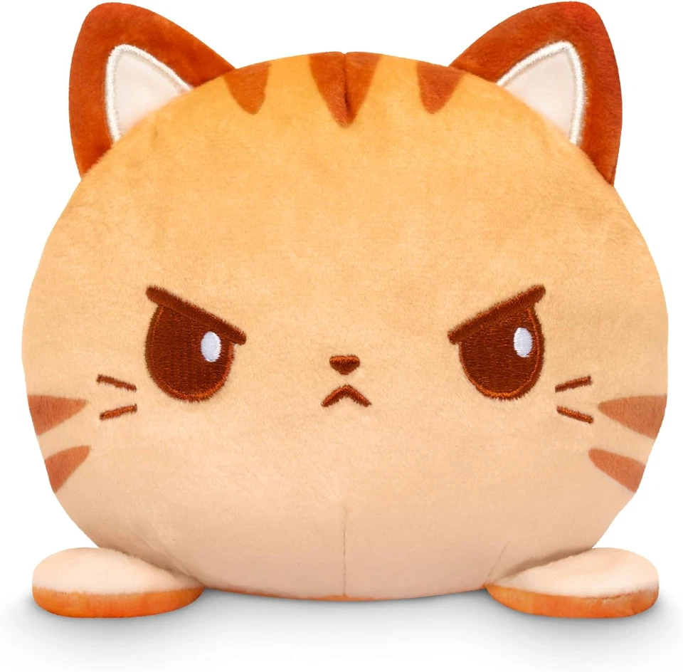 TeeTurtle Reversible Scented Bread Cat Plushie Kitty Plush Happy to Angry NWT