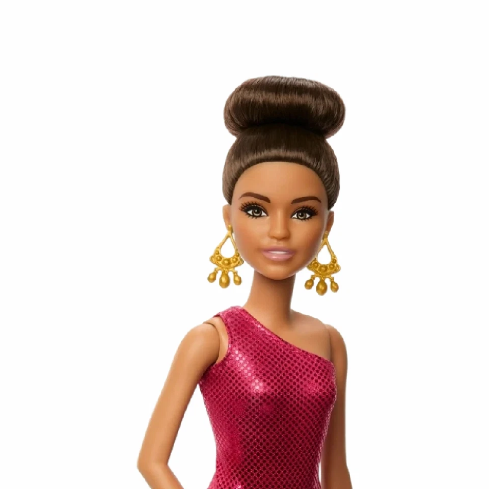 Mattel Barbie Ballroom Dancer Fashion Doll Trophy Earrings Gold Heals Brown Bun