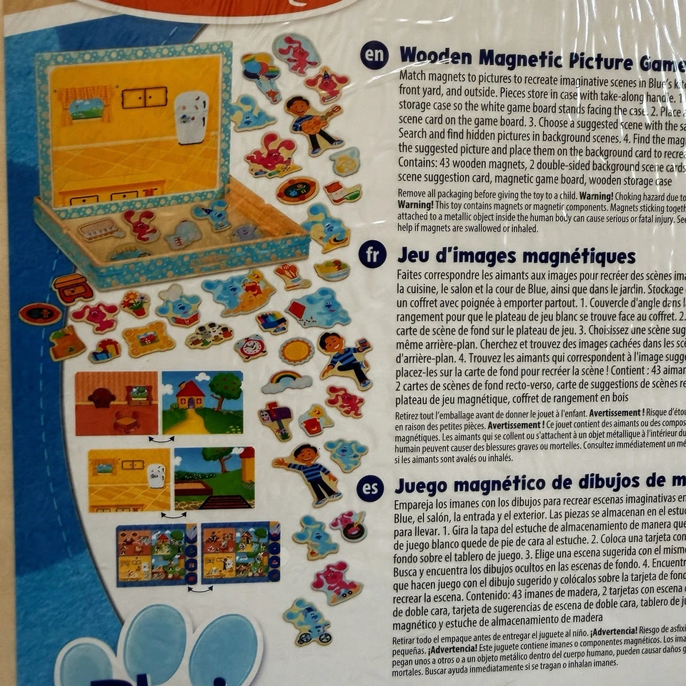 Melissa & Doug Blue's Clues You! Wooden Magnetic Picture Game 48 Pieces New