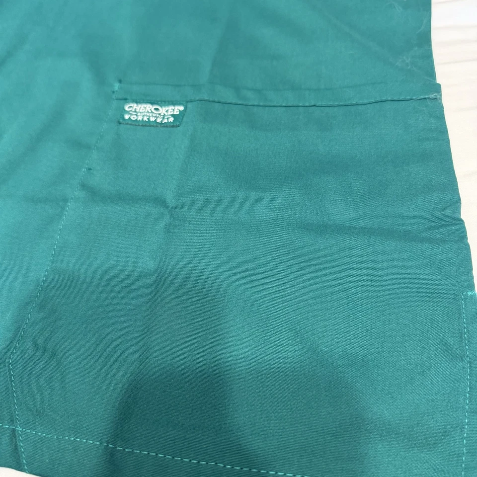 Cherokee Mens V-Neck Scrub Top Professionals Shirt Hunter Green S Tall WW695 HUN