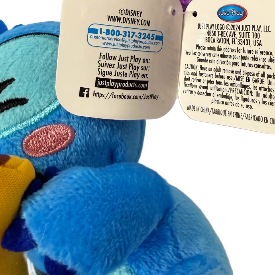 Disney STITCH Lot of 2 Plush Stuffed Animals Barbell Exercise Gym Taco Food NWT