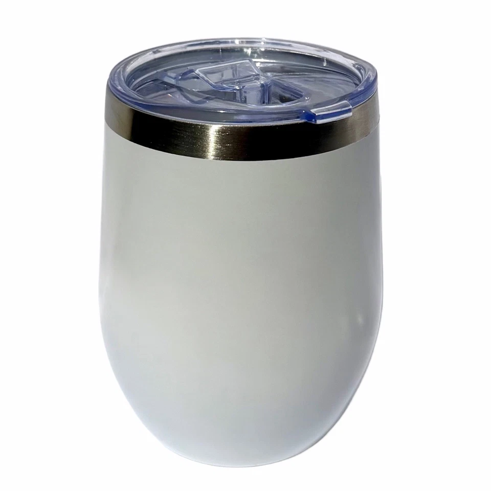 Drink Happy Thoughts Insulated Wine 16 oz Tumbler w/ Lid & Straw Stainless Steal