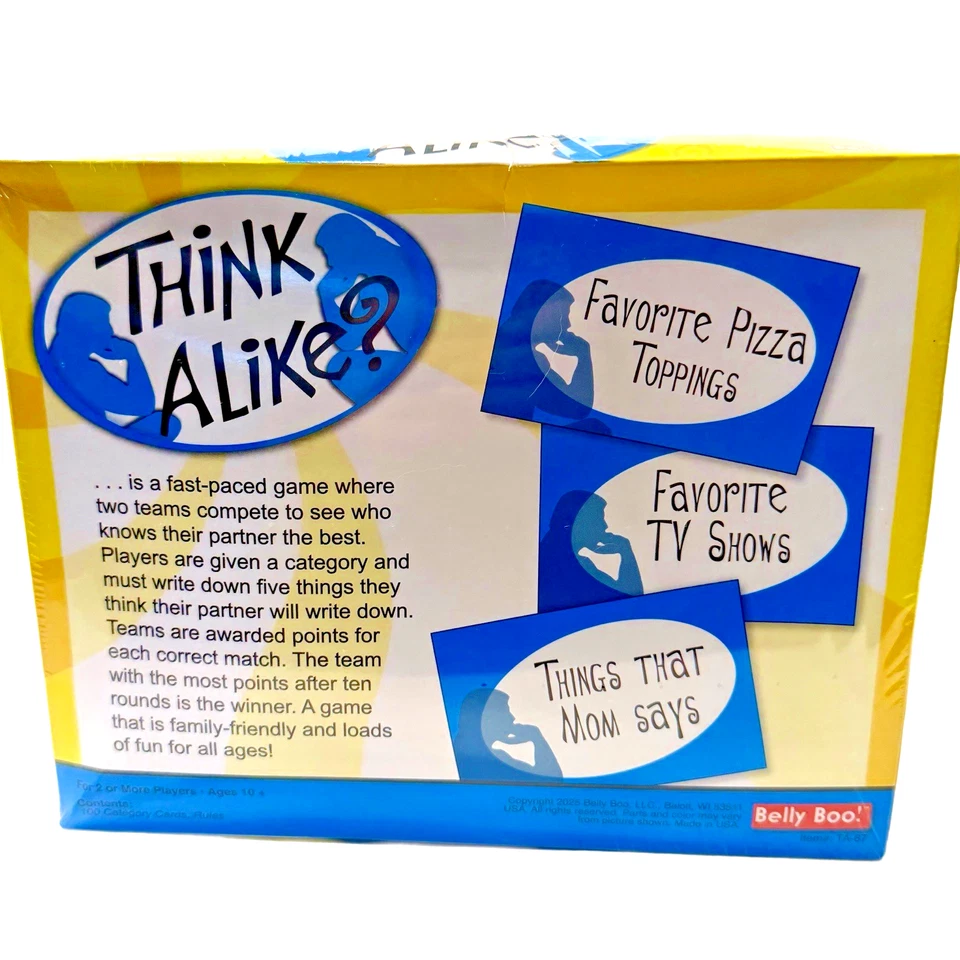 Lot of 2 Games - THINK ALIKE? & JUST SAY'N! - New/Sealed 8+ Made In USA