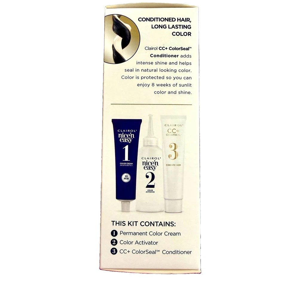 2pc Clairol Nice 'N Easy Permanent 2BB Blue Black Hair Color New Sealed Boxes