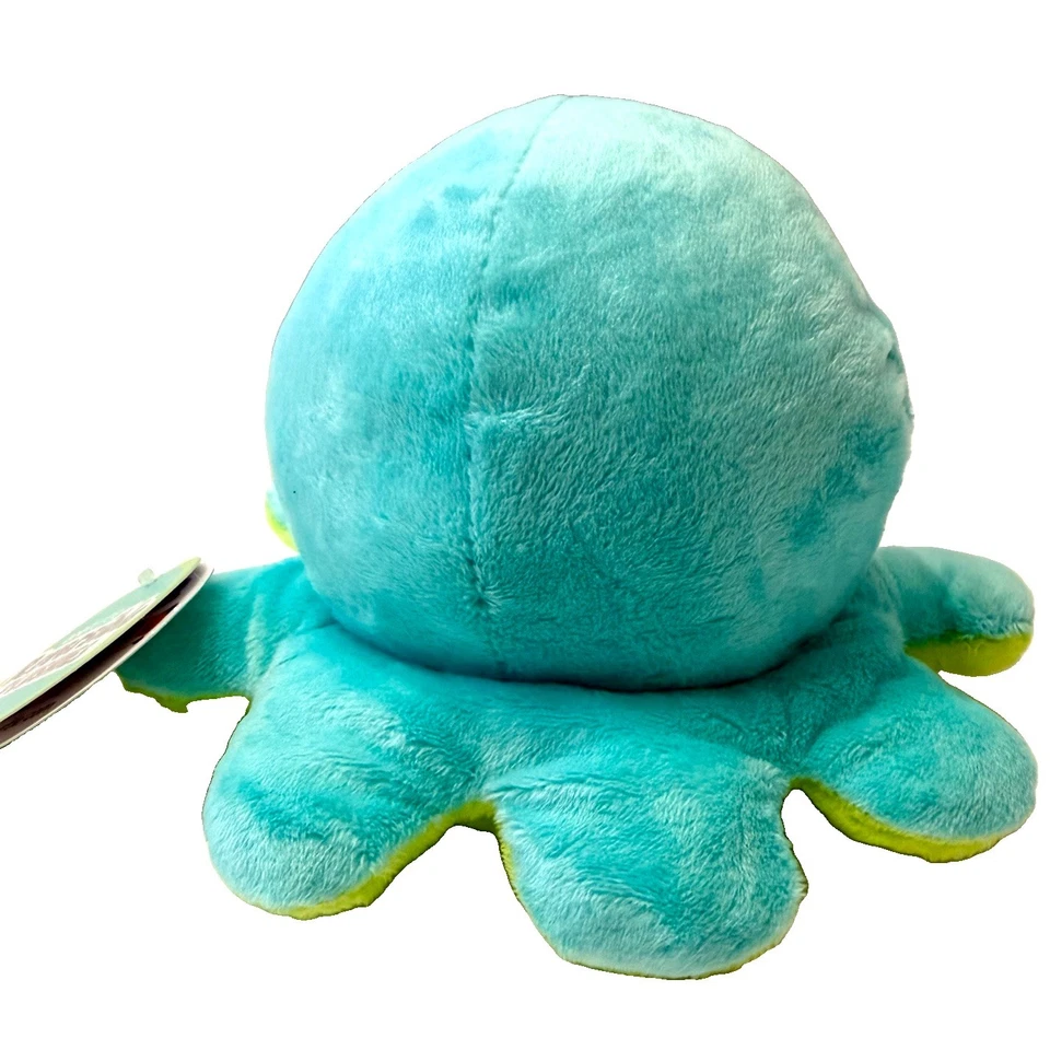 TeeTurtle The Original Reversible Octopus Plushie Green Happy + Aqua Worried NEW