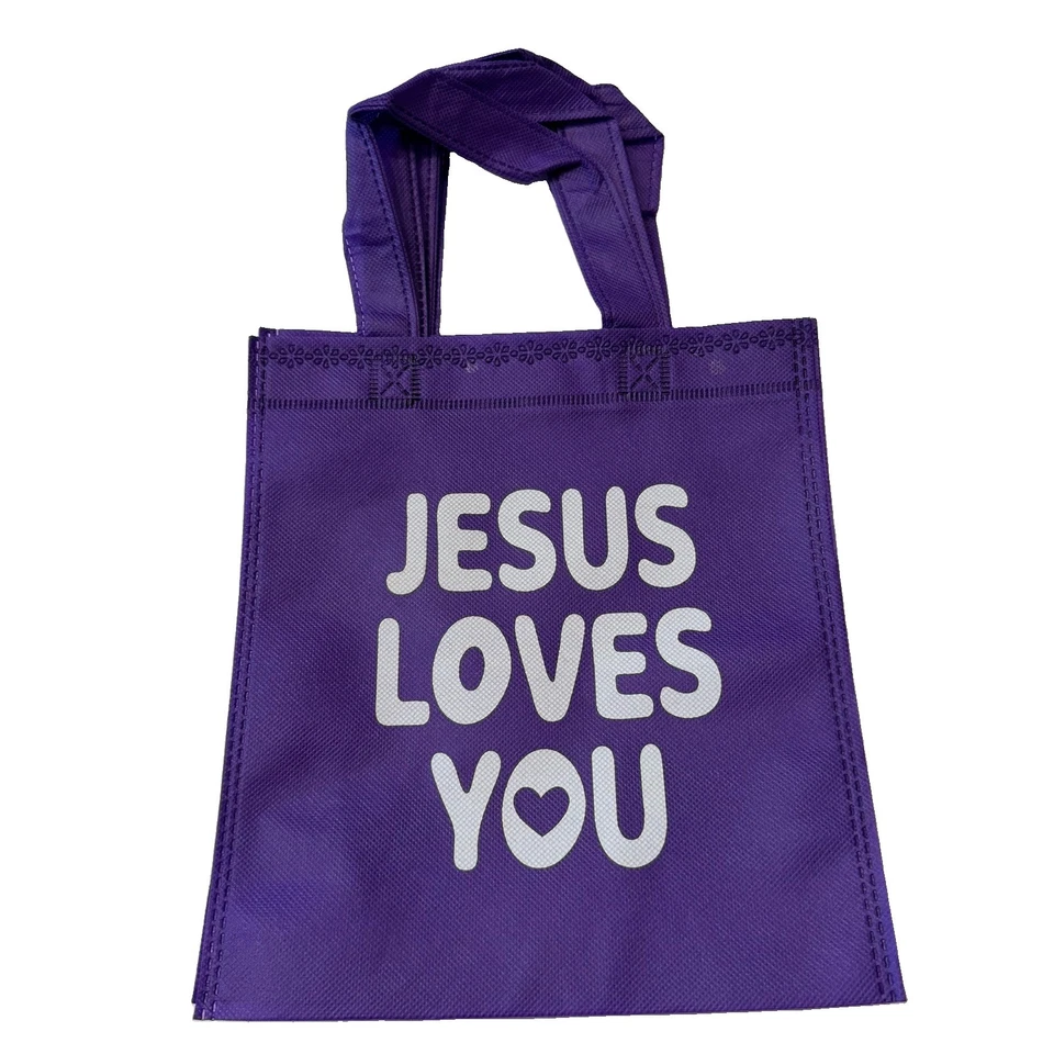 19 Pcs Lot of Jesus Loves You Gift Tote Bags Reusable Christian Religious NWOT