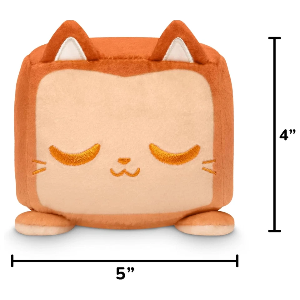 TeeTurtle Reversible Scented Bread Cat Plushie Kitty Plush Happy to Angry NWT
