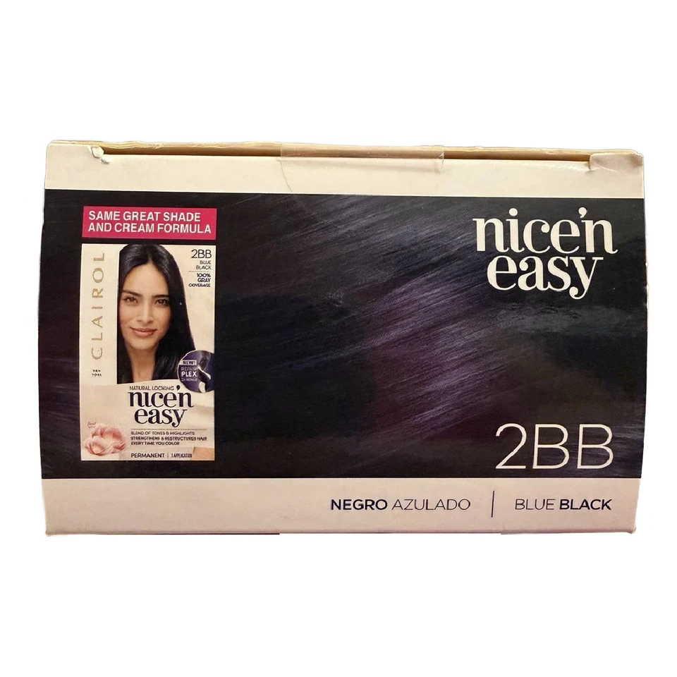 2pc Clairol Nice 'N Easy Permanent 2BB Blue Black Hair Color New Sealed Boxes