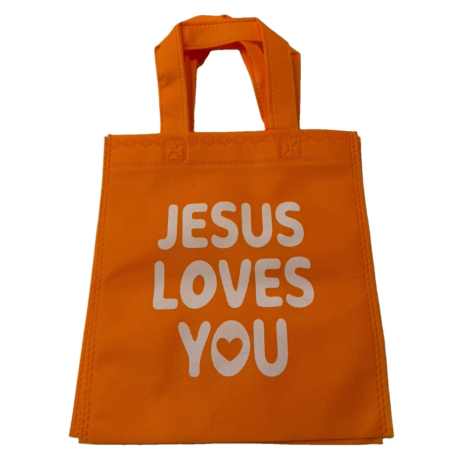 19 Pcs Lot of Jesus Loves You Gift Tote Bags Reusable Christian Religious NWOT