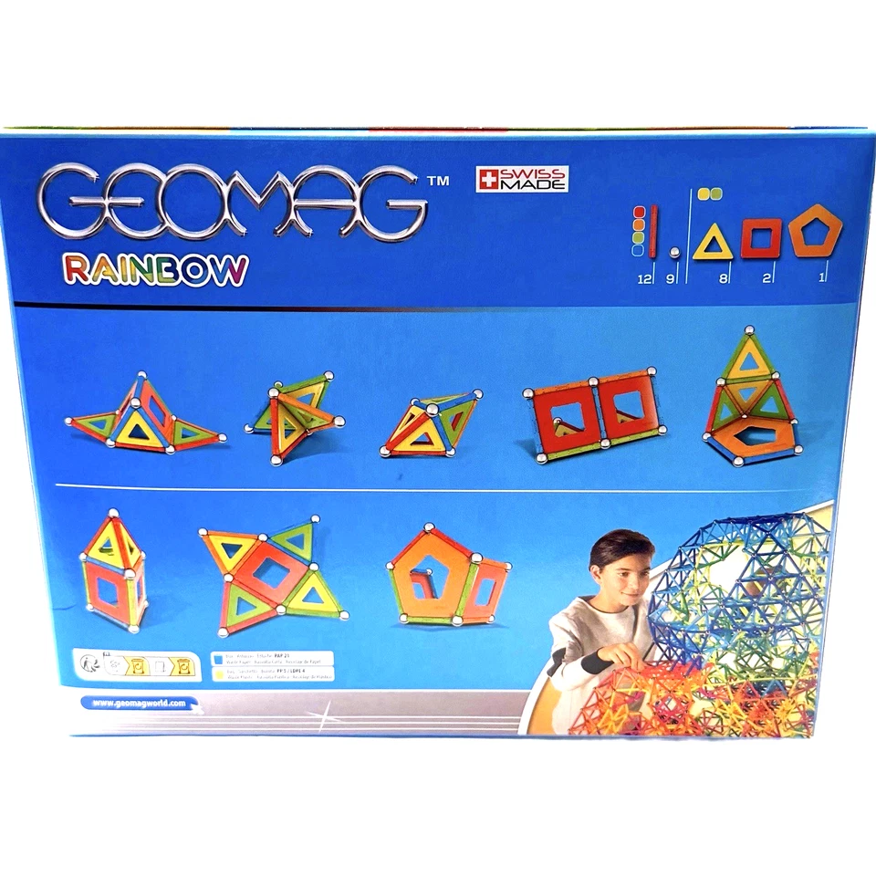 Geomag Rainbow 32 Pc Magnetic Building Block Set STEM Education Sealed Box