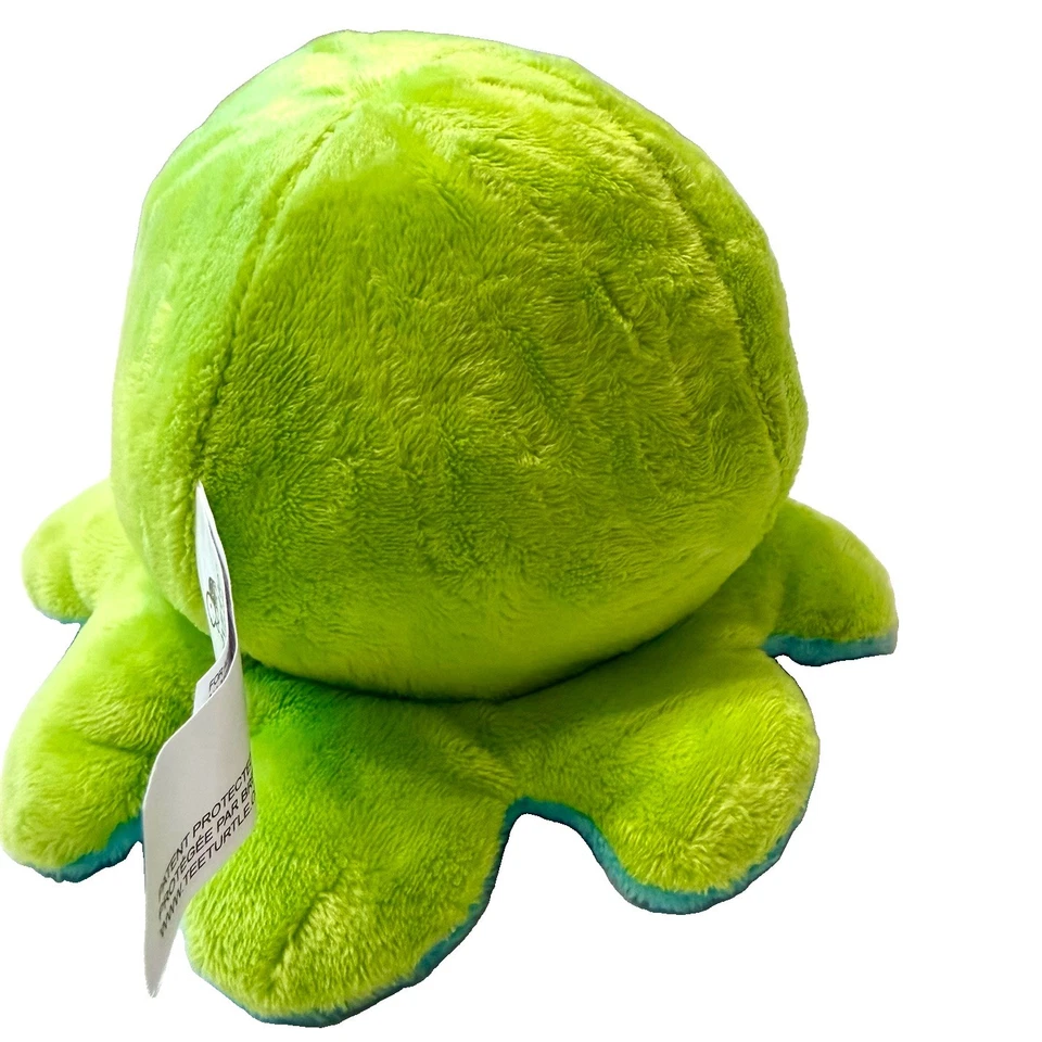 TeeTurtle The Original Reversible Octopus Plushie Green Happy + Aqua Worried NEW