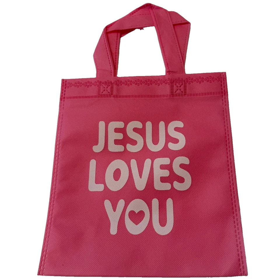 19 Pcs Lot of Jesus Loves You Gift Tote Bags Reusable Christian Religious NWOT