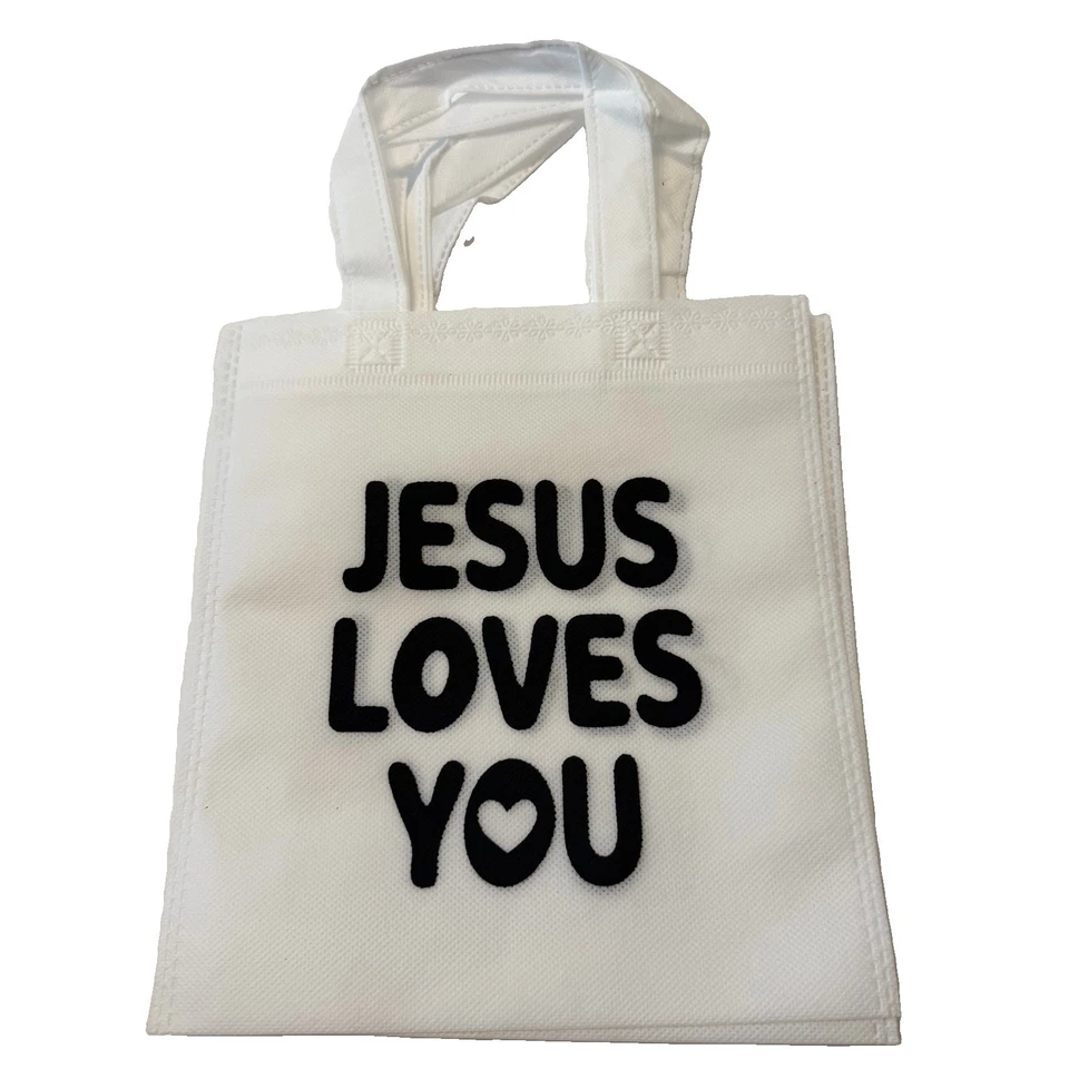 19 Pcs Lot of Jesus Loves You Gift Tote Bags Reusable Christian Religious NWOT