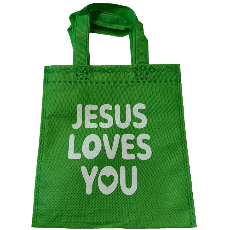 19 Pcs Lot of Jesus Loves You Gift Tote Bags Reusable Christian Religious NWOT