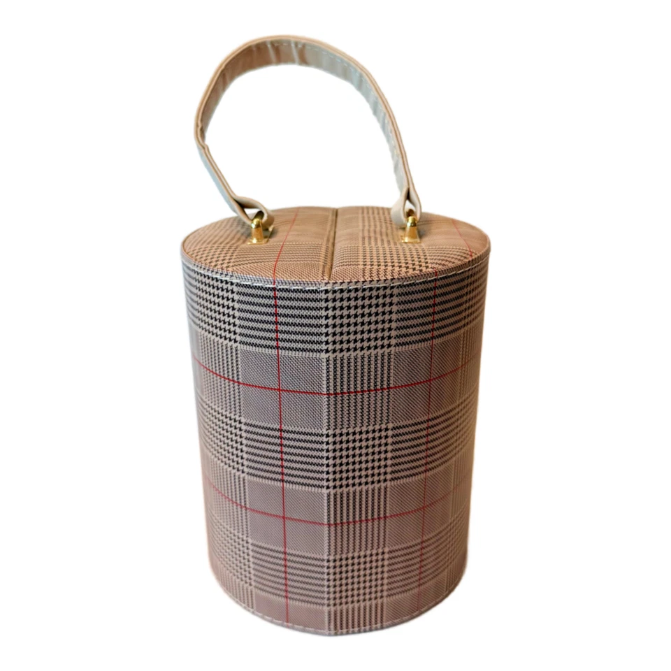 Longjet Travel Jewelry Organizer Portable Roll 3-Tiered Storage Brown Checker