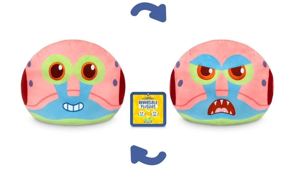 TeeTurtle SpongeBob SquarePants Reversible Plush Gary The Snail 6” Happy Mad NWT