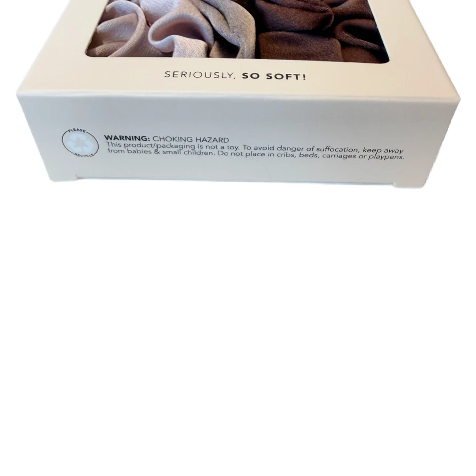 Kit•sch Cameo Satin Sleep Scrunchies 5pc Set Brown Neutral NIB