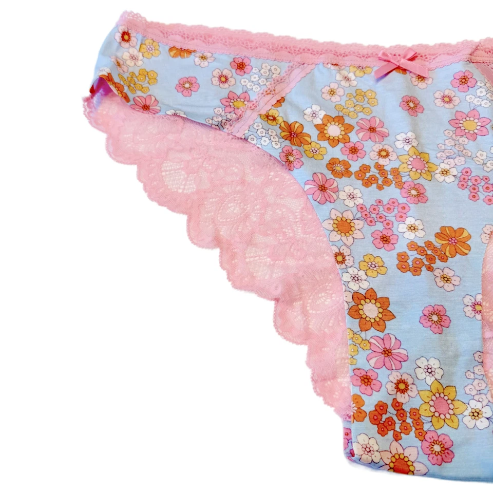 Splendies Maisie Pink Lace Bikini Panties Floral Lingerie Underwear New