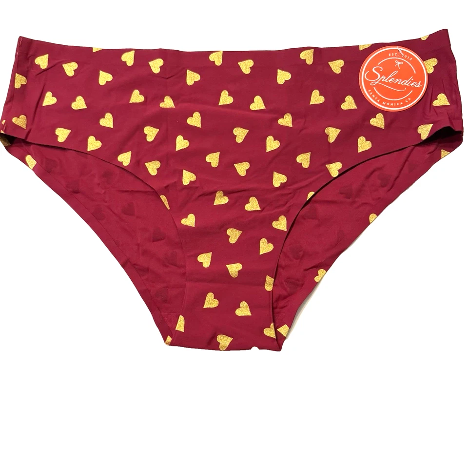 Splendies No Show Bikini Panties Heartbreaker Valentine's Day Laser Cut