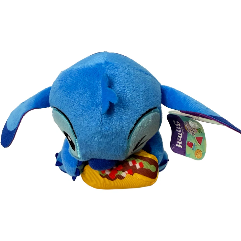 Disney STITCH Lot of 2 Plush Stuffed Animals Barbell Exercise Gym Taco Food NWT