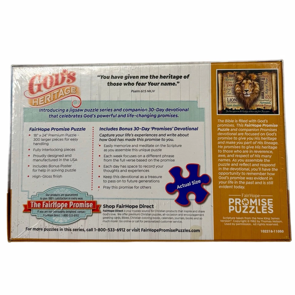 Fair Hope's Promise Jigsaw Puzzle GOD'S HERITAGE 300 Large Piece 18x24 Sealed