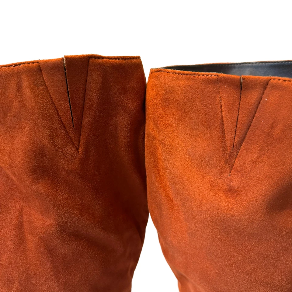 Women's Felicity Boots Size 11 Wide Mid-Calf Suede Copper 2" Heel NIB