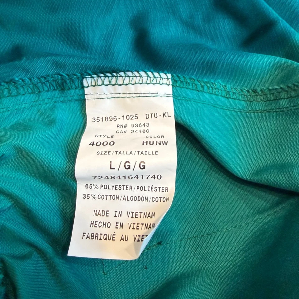 Cherokee Mens Scrub Size Large Pants Workwear 7 Pocket Cargo Hunter Green 4000