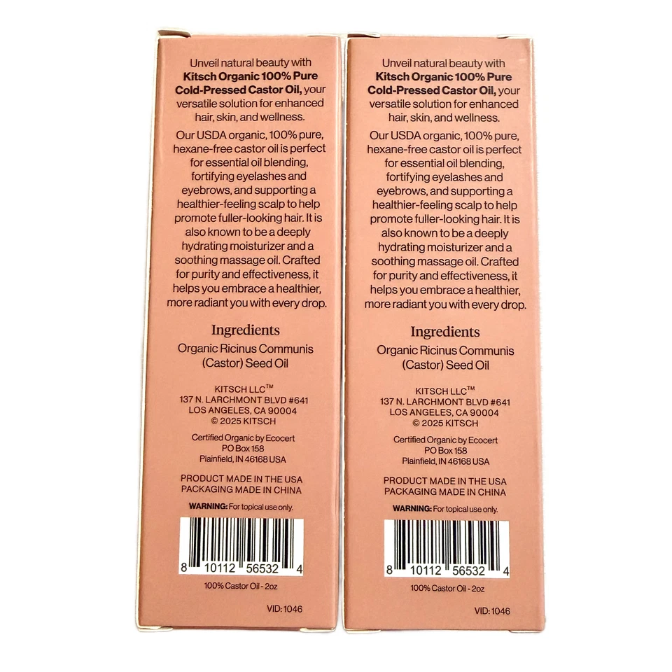 Kitsch 100% Pure Cold-Pressed Castor Oil For all hair Types
