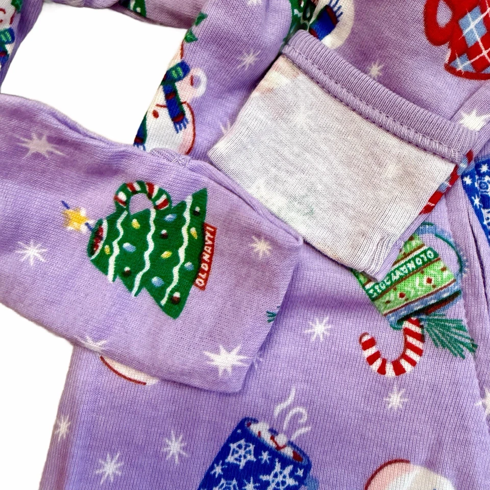 Purple Baby Zip Sleep & Play PJs Christmas Long Sleeve NWT