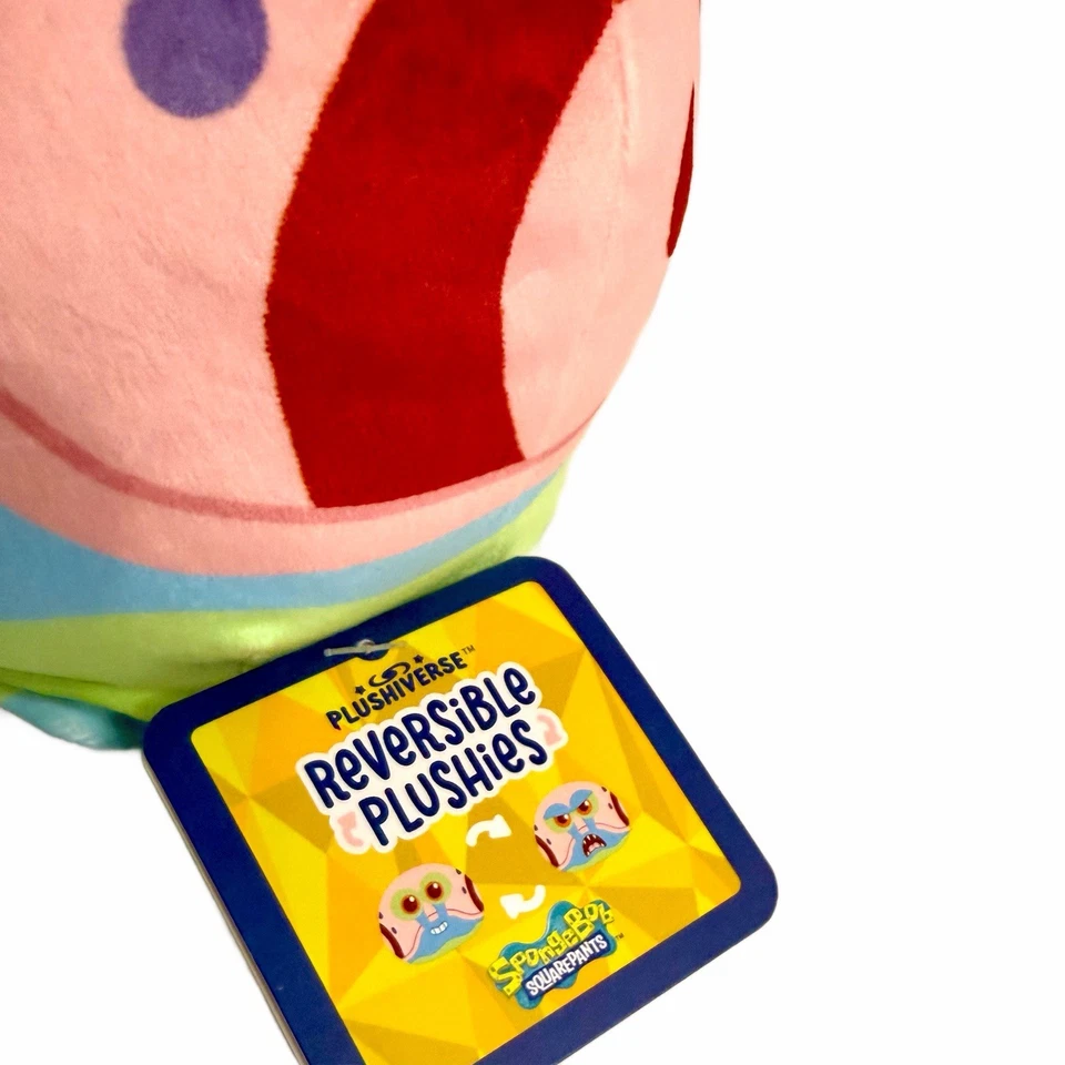 TeeTurtle SpongeBob SquarePants Reversible Plush Gary The Snail 6” Happy Mad NWT