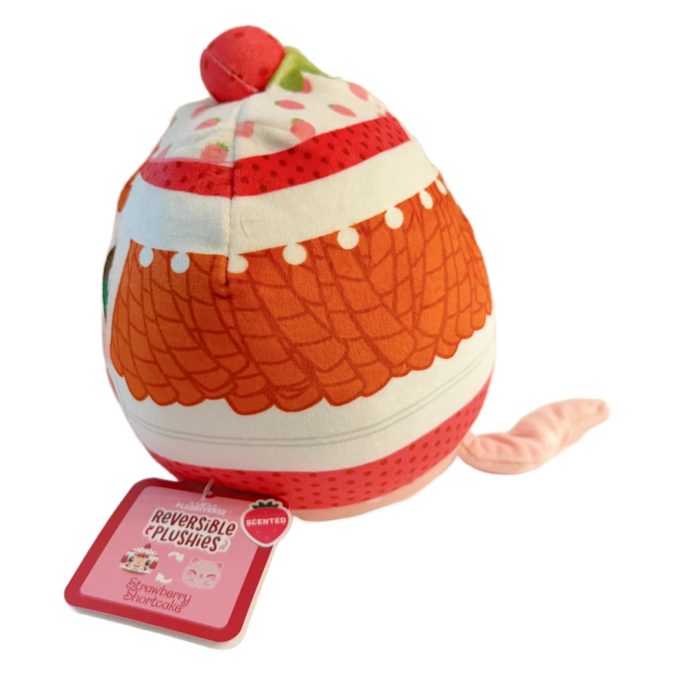 TeeTurtle Strawberry Shortcake & Custard Cat Scented Reversible Plush NWT Kawaii