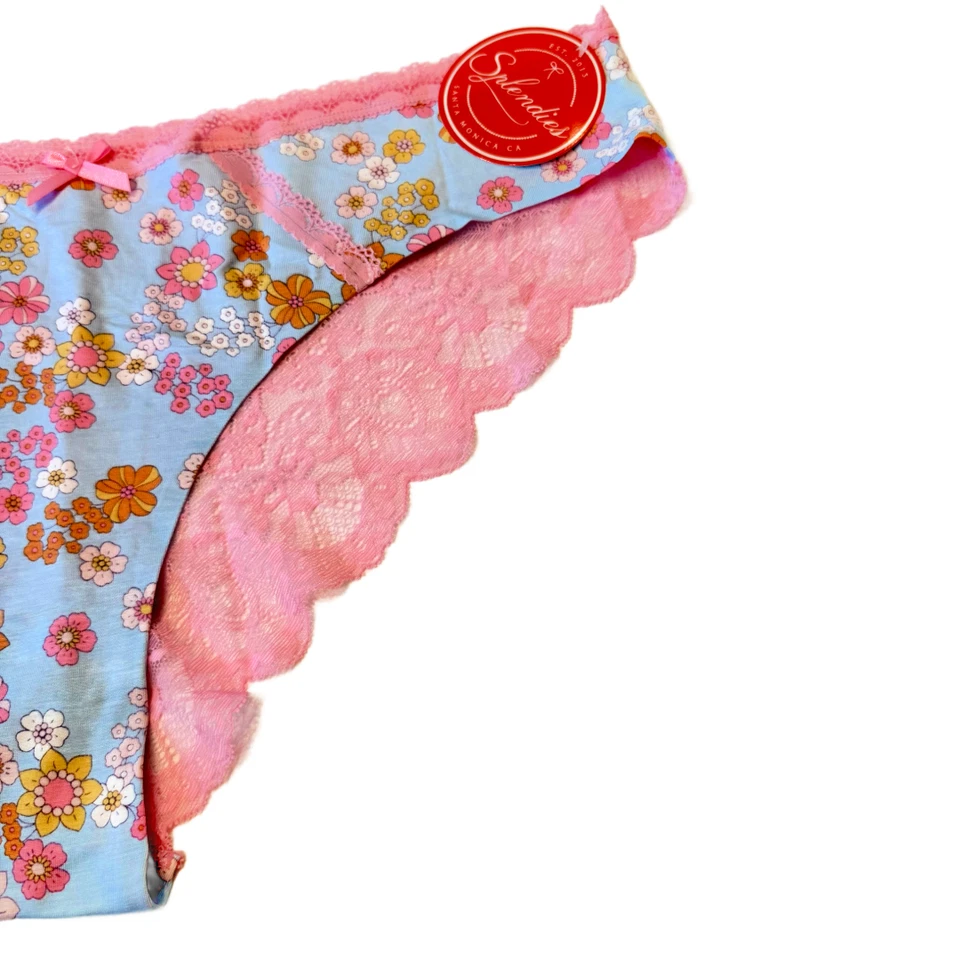 Splendies Maisie Pink Lace Bikini Panties Floral Lingerie Underwear New