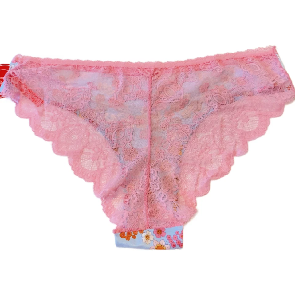 Splendies Maisie Pink Lace Bikini Panties Floral Lingerie Underwear New