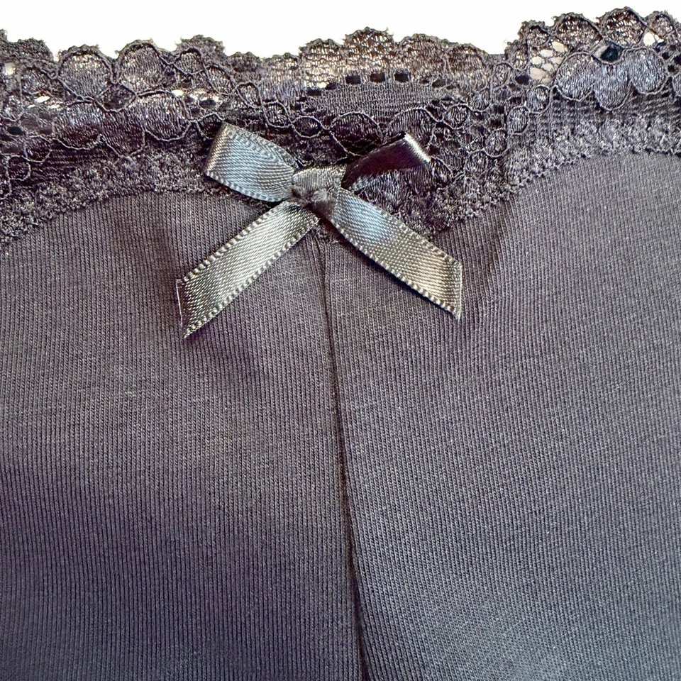 Splendies Millie Cotton Cheeky Panties Size 4X Black Lace NWT