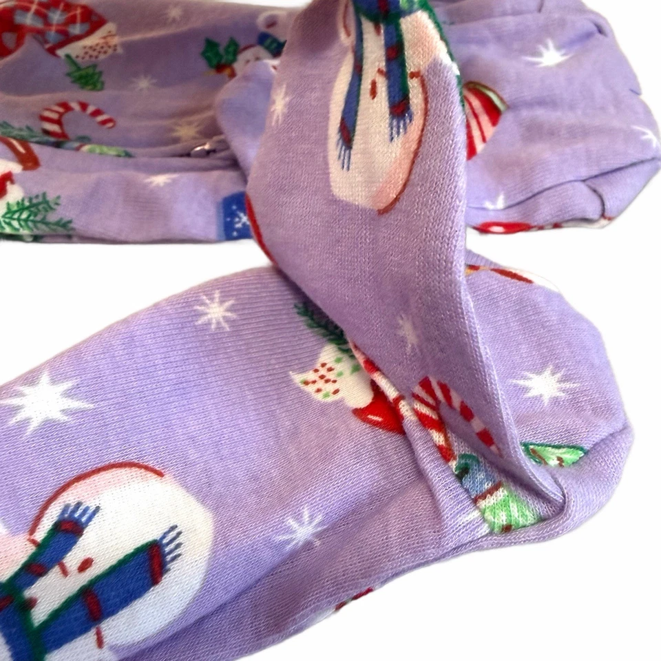 Purple Baby Zip Sleep & Play PJs Christmas Long Sleeve NWT