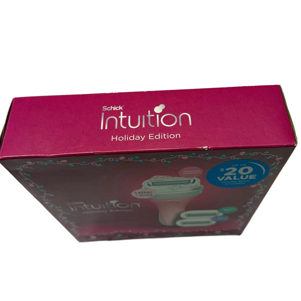NIB Shick Intuition, Women’s Razor, Set With Three Refills And Travel Cap #7019