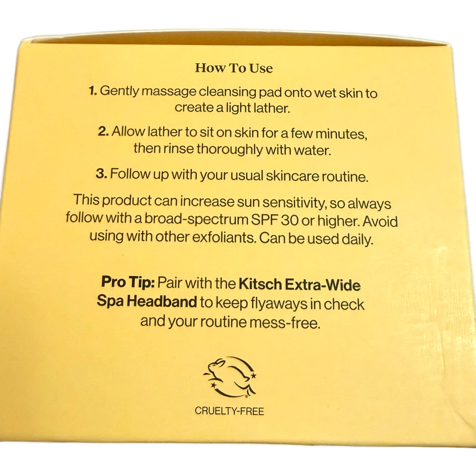 Kitsch Kojic Acid Face & Body 50 Cleansing Pads Brightening Dark Spots New