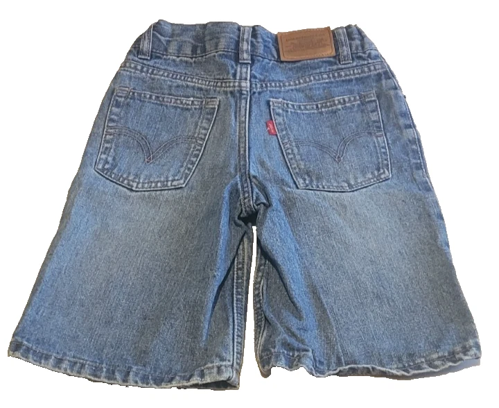 Levi's Jean Denim Shorts Boys Size 7X Regular Snap 5-Pocket Adjustable Waist