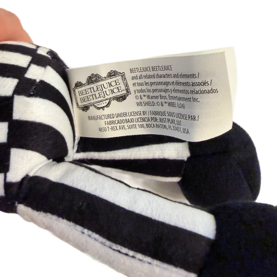 Licensed Beetlejuice 7" Plush 2024 Movie Halloween Plush Embroidered NWT