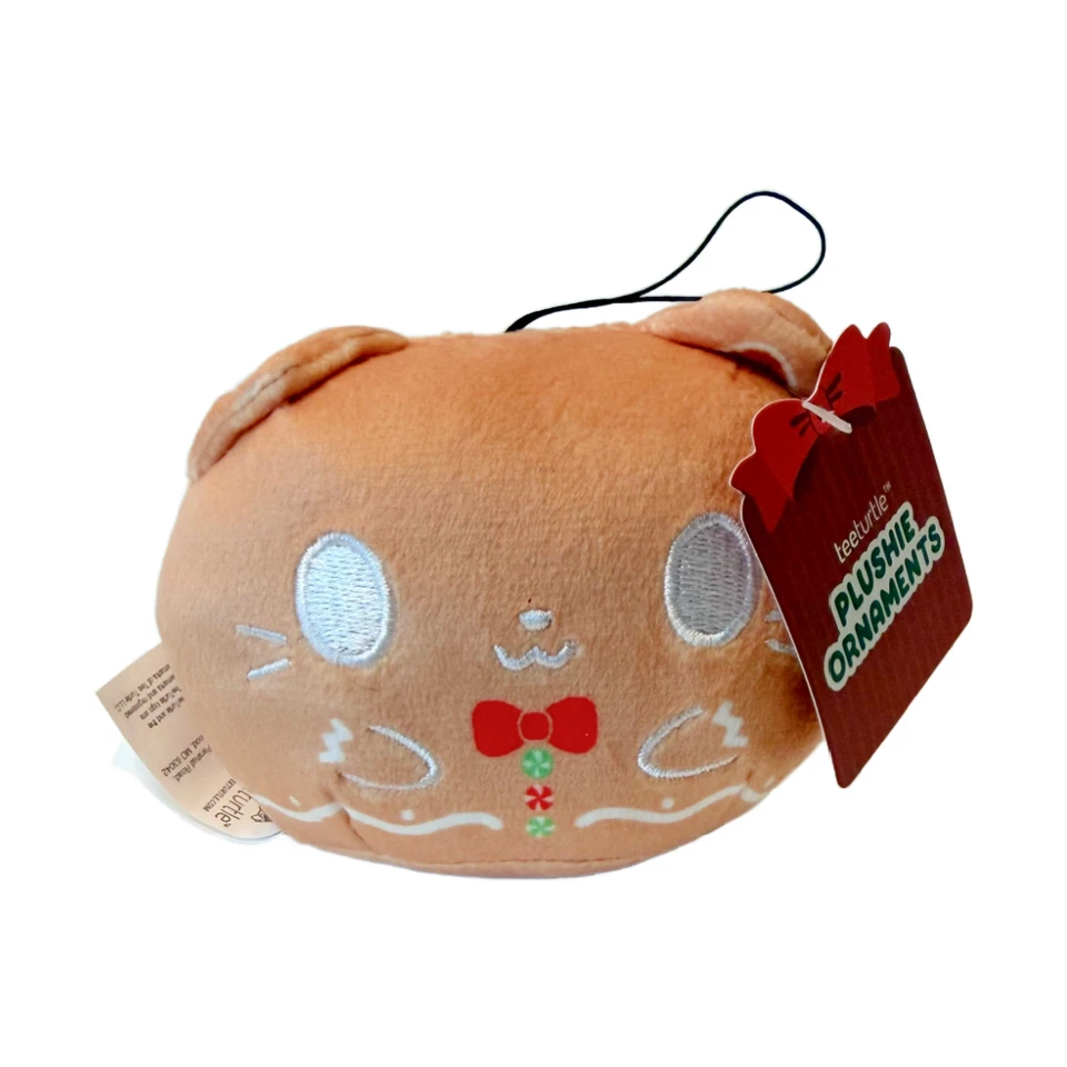 Lot of 3 Holiday Plush Ornaments 3" Kawaii Festive Stuffed Animal Cat/Fox NWT