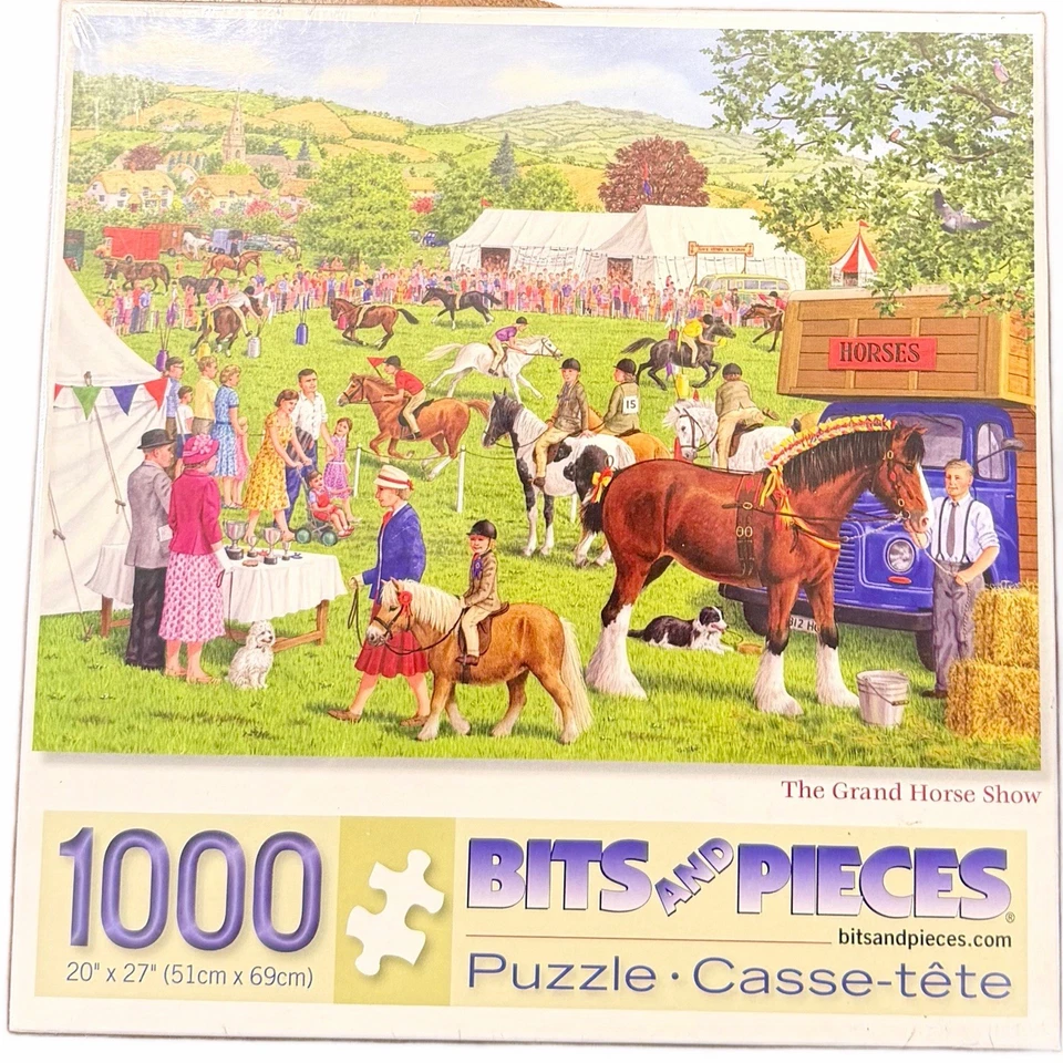 Lot of 5 SEALED 1000 Piece Jigsaw Puzzles Americana Animals Horses Ships Snow