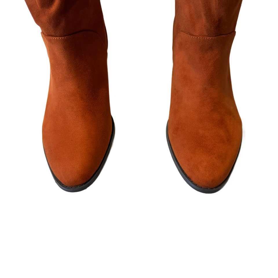Women's Felicity Boots Size 11 Wide Mid-Calf Suede Copper 2" Heel NIB