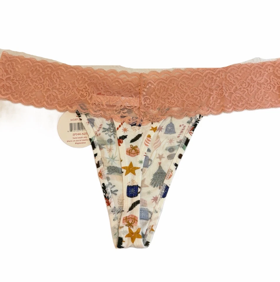 Splendies Holiday Mistletoe Wishes Thong Winter New Underwear
