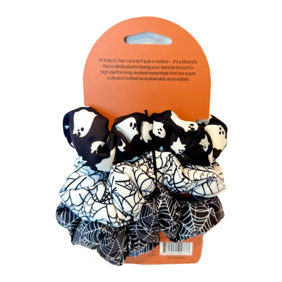 Kit•sch New Lot of 6 Sets Black Hair Barrettes, Clips & Scrunchies Spider Ghost