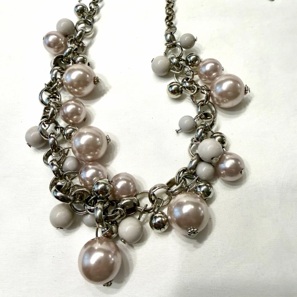 Gray Beaded Mixed Custom Jewelry Lot of Necklace & 2 Pair of Dangle Earrings NEW