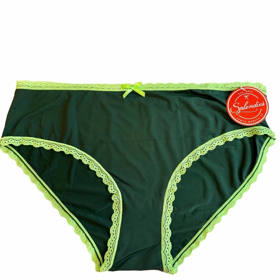 Splendies Bikini Panties St. Patrick's Day LUCKY YOU Lace Trim Underwear NWT