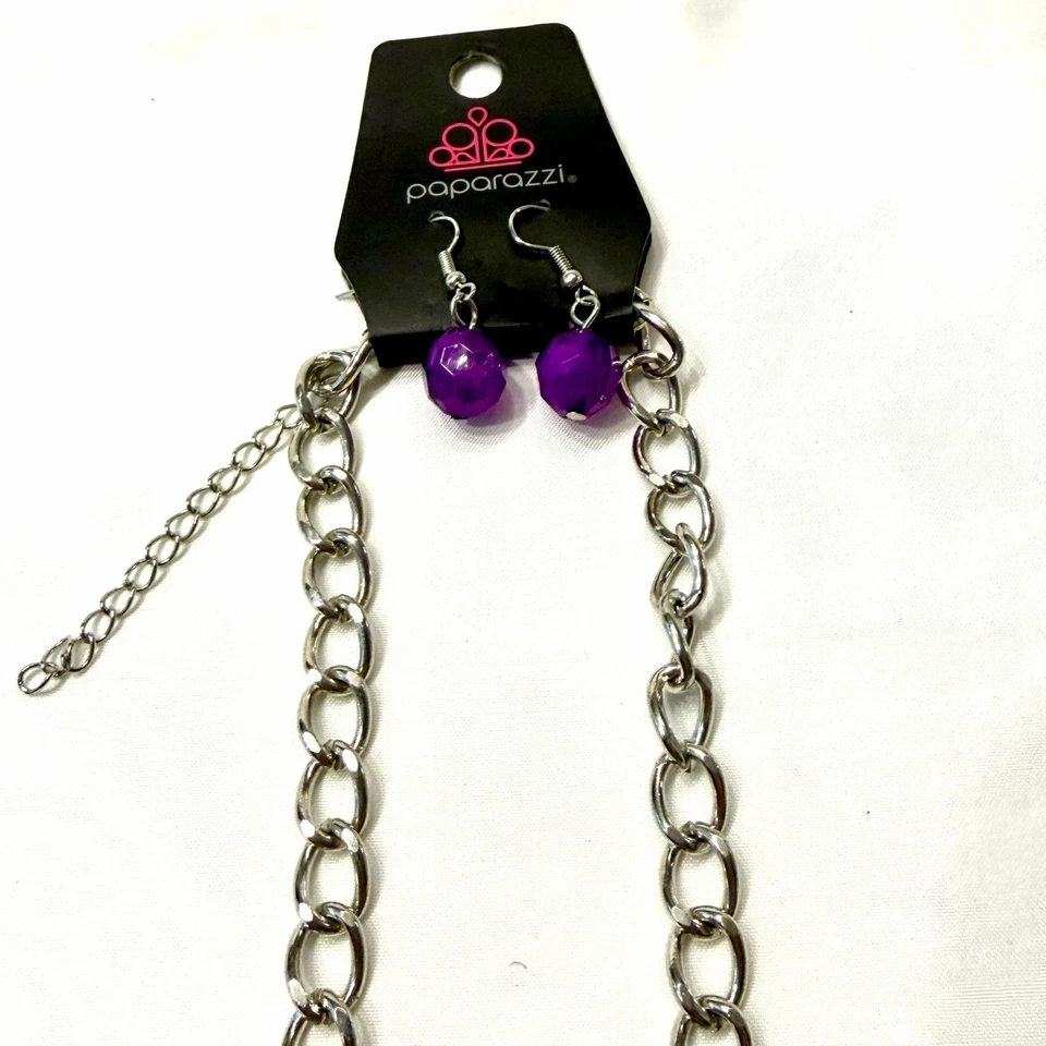Purple Beaded Mixed Custom Jewelry Lot Necklace 2 Bracelets 2 Earrings NEW