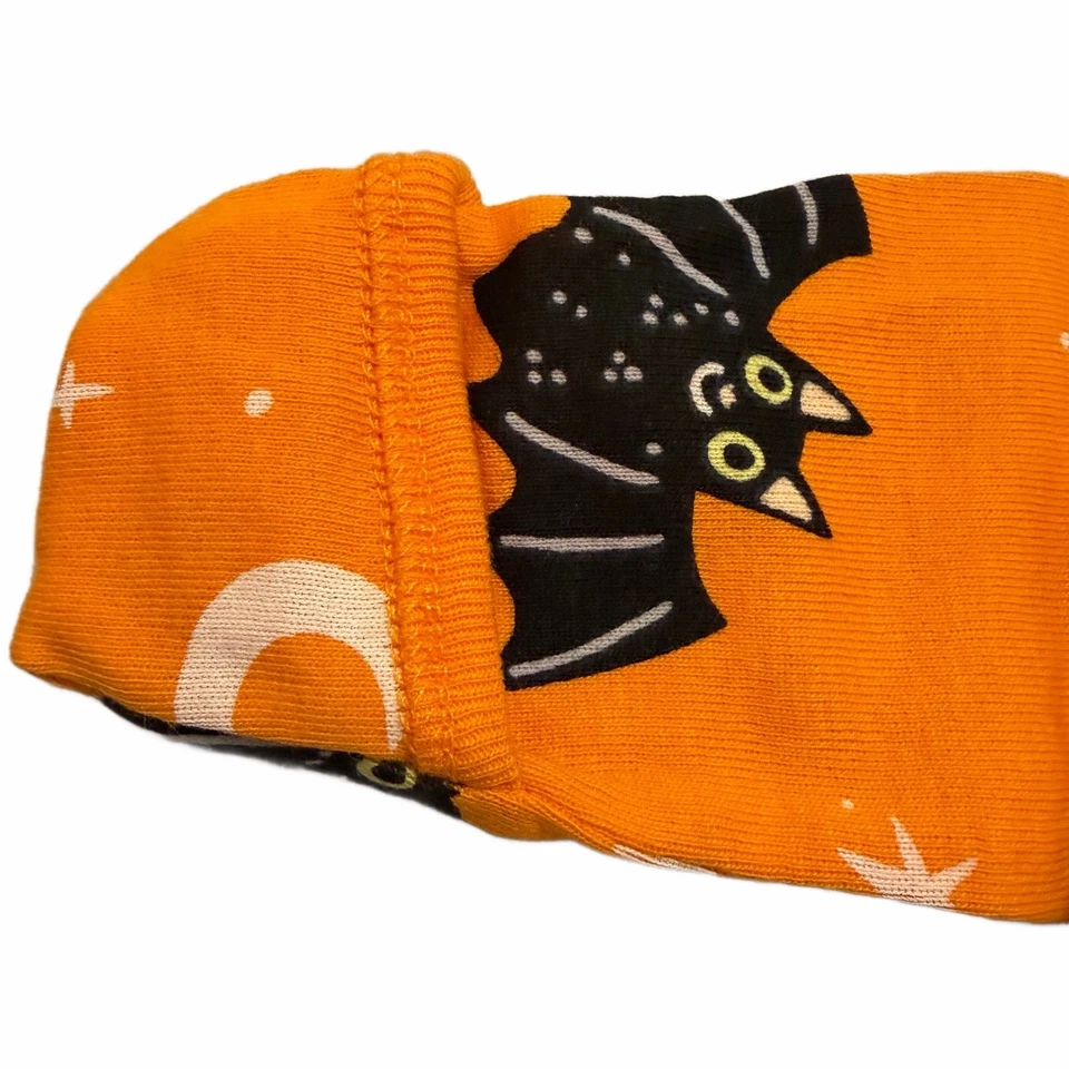 Halloween Baby Zip Sleep & Play PJs Orange Black Bats 0-3 Months Long Sleeve NWT