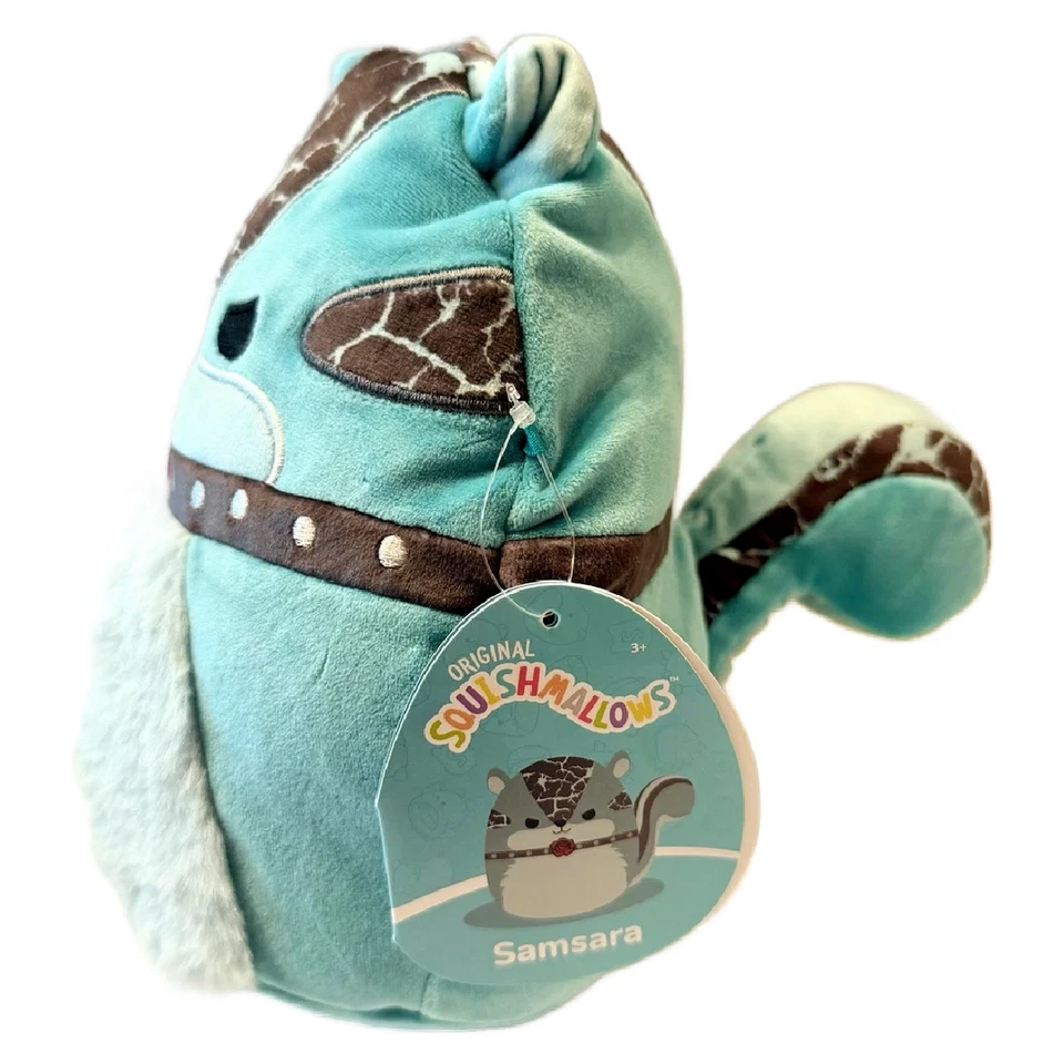Squishmallows 8" Samsara The Teal Chipmunk w/ Choker Official Jazwares New