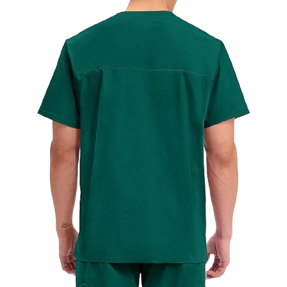 Cherokee Mens V-Neck Scrub Top Professionals Shirt Hunter Green S Tall WW695 HUN